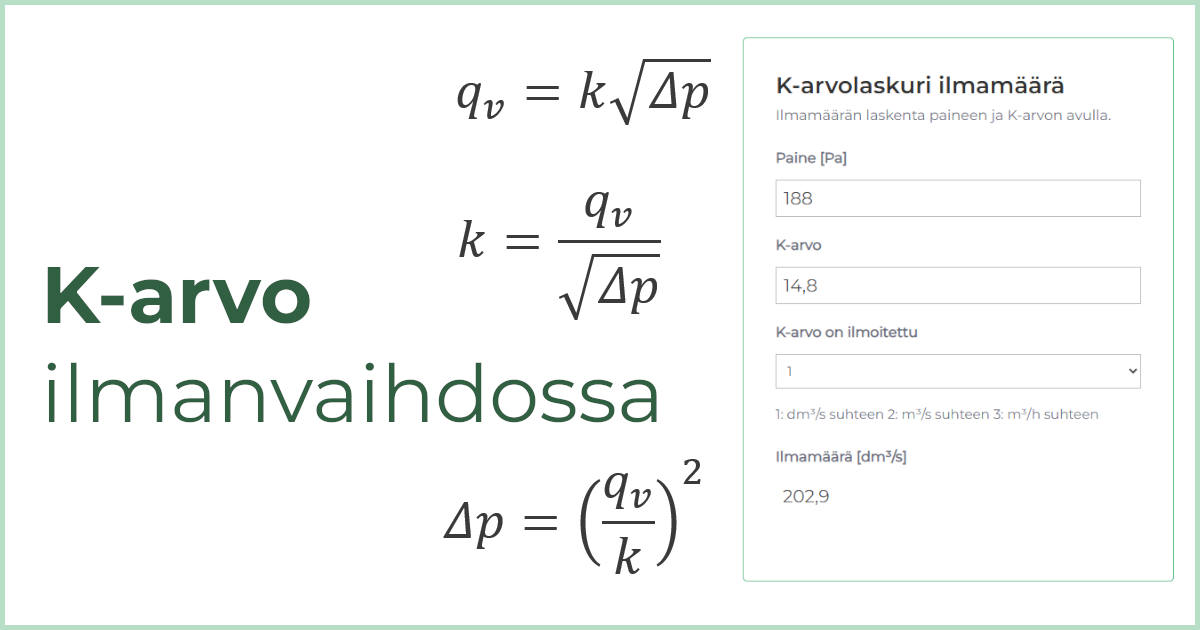 K-arvo ilmanvaihdossa kirjoitus